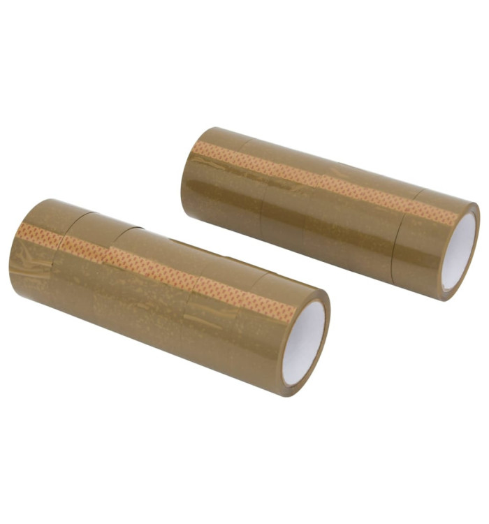 Ruban d'emballage 12 pcs marron 48 mm x 66 m | Mobilier & Déco