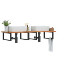Étagère de vasque murale acier et bois massif d'acacia | Mobilier & Déco