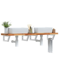Étagère de vasque murale acier et bois massif d'acacia | Mobilier & Déco