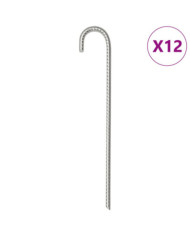 Piquets de tente 12 pcs 37 cm Ø10 mm acier galvanisé | Mobilier & Déco