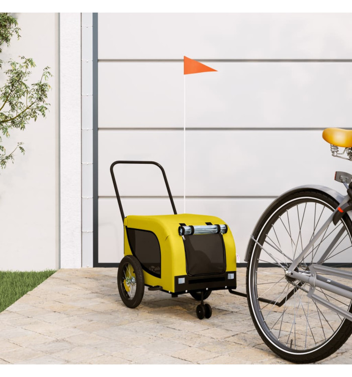 Remorque de vélo pour animaux de compagnie jaune et noir | Mobilier & Déco