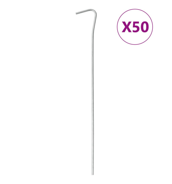 Piquets de tente 50 pcs 23 cm Ø3 mm acier galvanisé | Mobilier & Déco