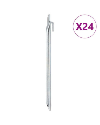 Piquets de tente 24 pcs forme de V 29,5cm Ø20mm acier galvanisé | Mobilier & Déco