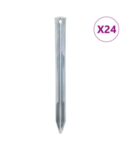 Piquets de tente 24 pcs 22 cm Ø20 mm acier galvanisé | Mobilier & Déco