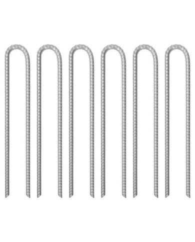 Piquets de tente 6 pcs forme de U 41,5 cm Ø12mm acier galvanisé | Mobilier & Déco