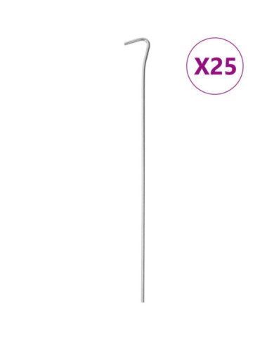Piquets de tente 25 pcs 30 cm Ø4 mm acier galvanisé | Mobilier & Déco