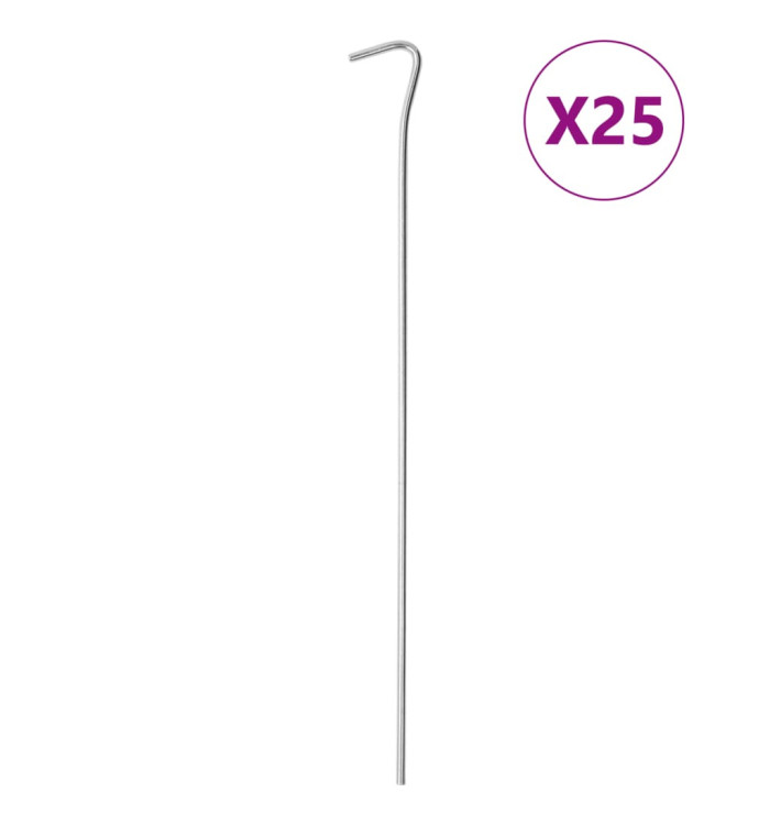 Piquets de tente 25 pcs 30 cm Ø4 mm acier galvanisé | Mobilier & Déco