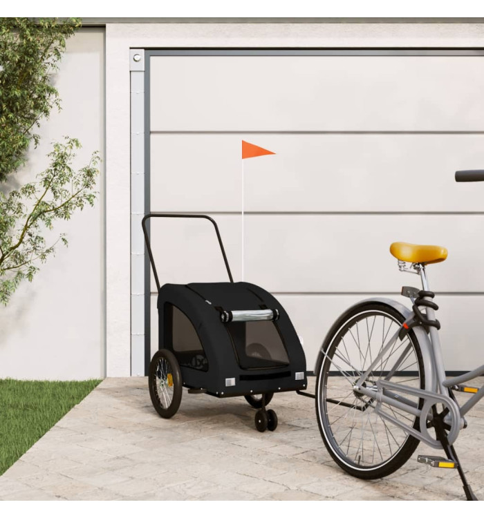 Remorque de vélo pour animaux de compagnie noir | Mobilier & Déco