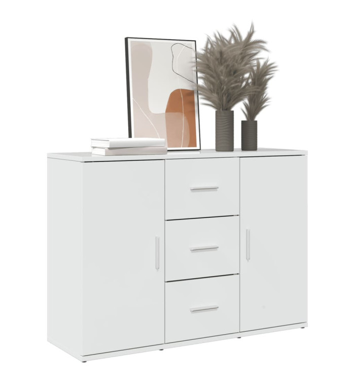 Buffet blanc brillant 90,5x29,5x65 cm bois d'ingénierie | Mobilier & Déco