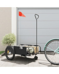 Remorque de vélo noir tissu oxford et fer | Mobilier & Déco