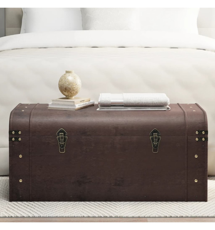 Coffre à trésors avec loquets marron foncé contreplaqué | Mobilier & Déco