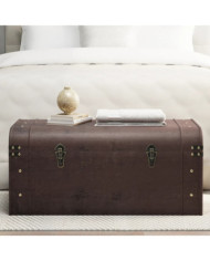 Coffre à trésors avec loquets marron foncé contreplaqué | Mobilier & Déco