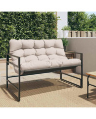 Banc de jardin avec coussin taupe 113 cm acier | Mobilier & Déco