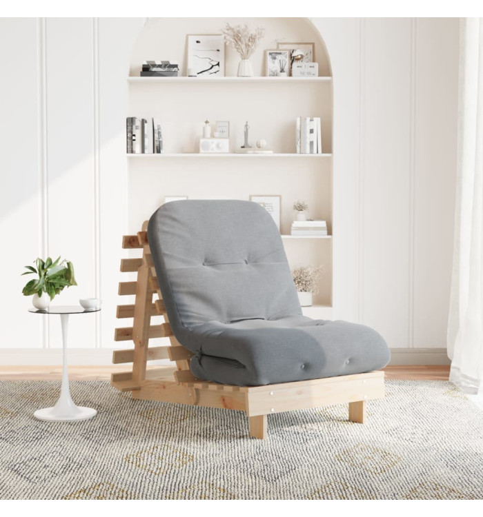 Canapé-lit futon avec matelas 70x206x11 cm bois massif de pin | Mobilier & Déco