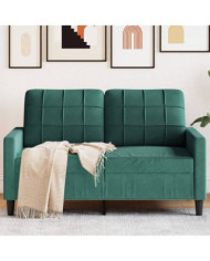 Canapé à 2 places Vert foncé 120 cm Velours | Mobilier & Déco