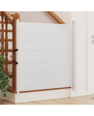 Porte rétractable pour animaux de compagnie blanc 117,5x125 cm | Mobilier & Déco