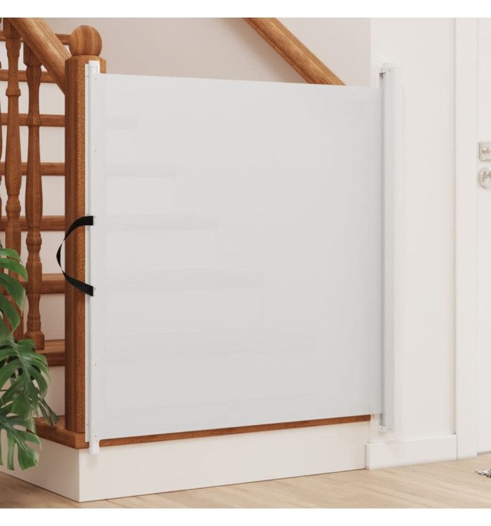 Porte rétractable pour animaux de compagnie blanc 117,5x125 cm | Mobilier & Déco