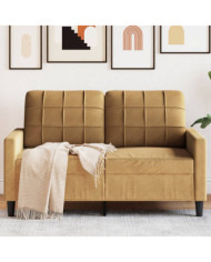 Canapé à 2 places Marron 120 cm Velours | Mobilier & Déco