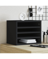 Organisateur de bureau noir 36x26x29,5 cm bois d'ingénierie | Mobilier & Déco