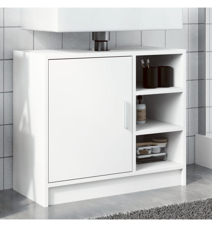 Armoire de lavabo blanc 63x29x55 cm bois d'ingénierie | Mobilier & Déco