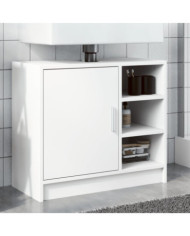 Armoire de lavabo blanc 63x29x55 cm bois d'ingénierie | Mobilier & Déco
