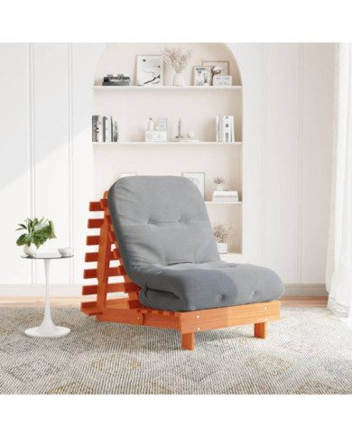 Canapé-lit futon avec matelas 70x206x11 cm bois massif de pin | Mobilier & Déco