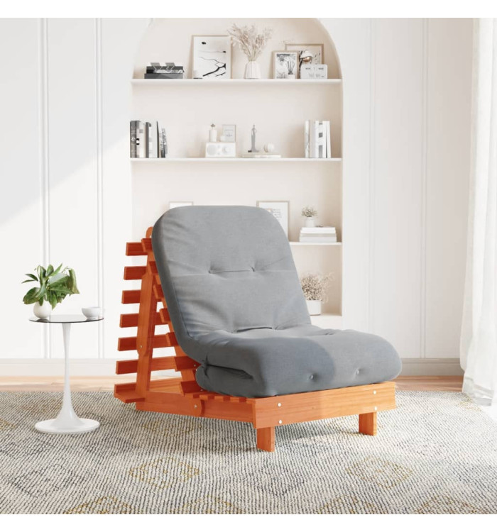 Canapé-lit futon avec matelas 70x206x11 cm bois massif de pin | Mobilier & Déco