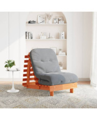 Canapé-lit futon avec matelas 70x206x11 cm bois massif de pin | Mobilier & Déco