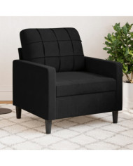 Fauteuil Noir 60 cm Velours | Mobilier & Déco