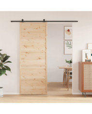 Porte de grange 80x208 cm bois massif de pin | Mobilier & Déco
