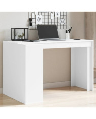 Bureau blanc 123,5x73,5x75 cm bois d'ingénierie | Mobilier & Déco