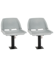 Ensemble de sièges de bateau pliables 4 pcs sans coussin gris | Mobilier & Déco