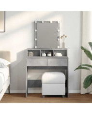 Coiffeuse avec LED gris béton 80x41x144,5 cm | Mobilier & Déco
