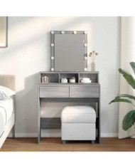 Coiffeuse avec LED sonoma gris 80x41x144,5 cm | Mobilier & Déco