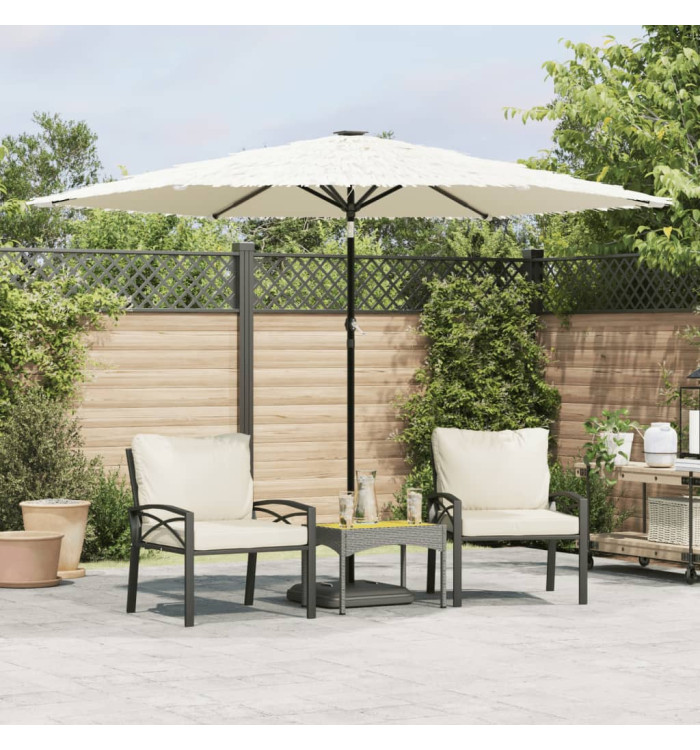 Parasol de jardin avec mât en acier blanc 288x288x225 cm | Mobilier & Déco