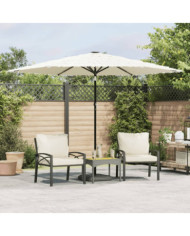 Parasol de jardin avec mât en acier blanc 288x288x225 cm | Mobilier & Déco