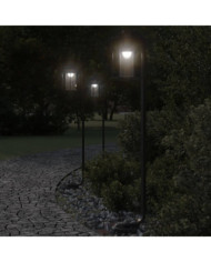 Lampadaires d'extérieur 3 pcs noir 100 cm acier inoxydable | Mobilier & Déco