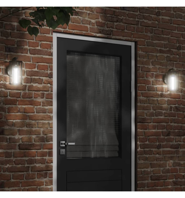 Appliques murales d'extérieur 2 pcs noir acier inoxydable | Mobilier & Déco
