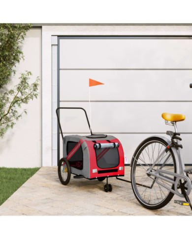 Remorque de vélo pour animaux de compagnie orange et gris | Mobilier & Déco
