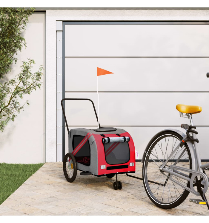 Remorque de vélo pour animaux de compagnie orange et gris | Mobilier & Déco
