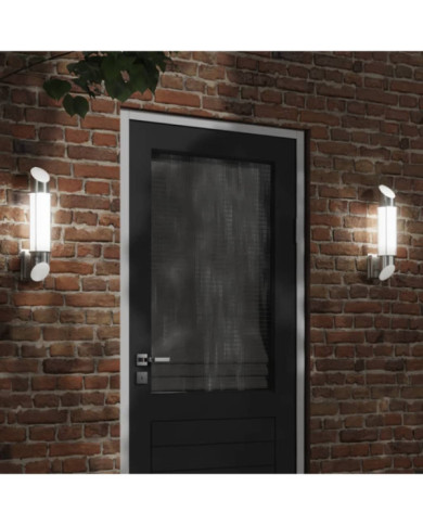 Applique murale d'extérieur argenté acier inoxydable | Mobilier & Déco