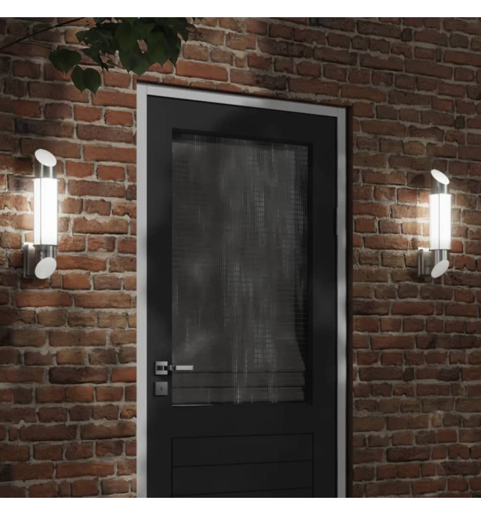 Applique murale d'extérieur argenté acier inoxydable | Mobilier & Déco