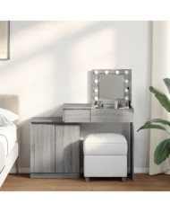 Coiffeuse avec LED sonoma gris 115x37x110,5 cm | Mobilier & Déco