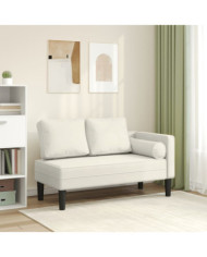 Chaise longue avec coussins crème velours | Mobilier & Déco