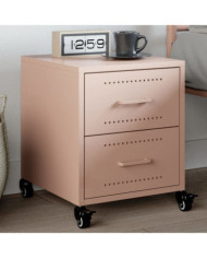 Table de chevet rose 36x39x43,5 cm acier | Mobilier & Déco