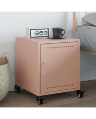 Table de chevet rose 36x38,5x43,5 cm acier | Mobilier & Déco