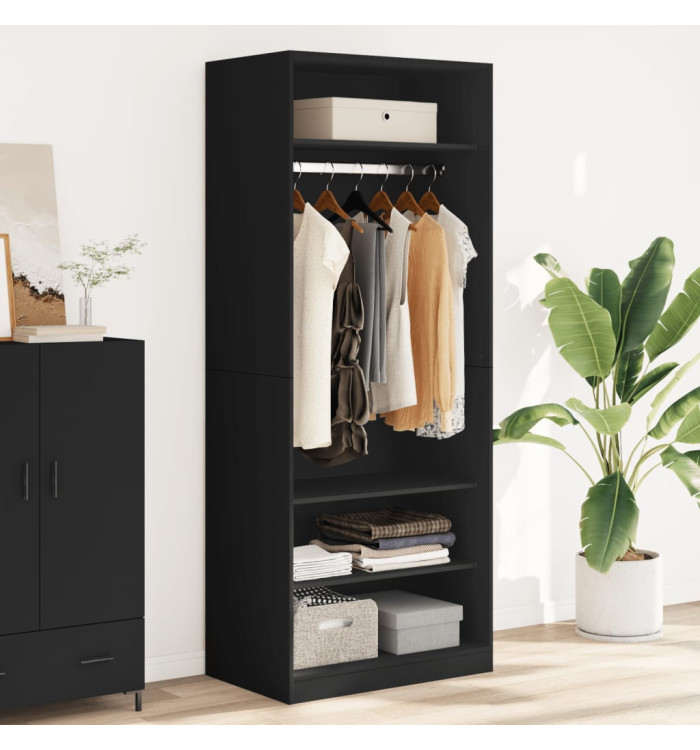 Garde-robe noir 80x50x200 cm bois d'ingénierie | Mobilier & Déco