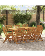 Ensemble à manger de jardin 9 pcs bois massif d'acacia | Mobilier & Déco