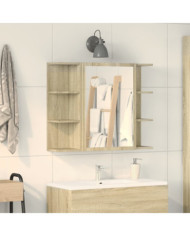 Armoire à miroir de bain Chêne sonoma 80x20,5x64 cm Aggloméré | Mobilier & Déco