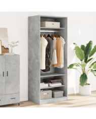 Garde-robe gris béton 80x50x200 cm bois d'ingénierie | Mobilier & Déco